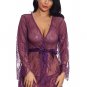 Self Tie Sheer Lace Robe Without Lingerie