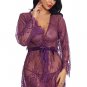 Self Tie Sheer Lace Robe Without Lingerie