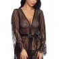 Self Tie Sheer Lace Robe Without Lingerie