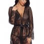 Self Tie Sheer Lace Robe Without Lingerie