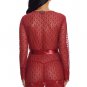 Eyelash Lace Trim Robe With Thong