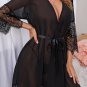 Draping Mesh and Lace Robe