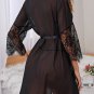 Draping Mesh and Lace Robe