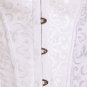 White Victorian Jacquard Tapestry Overbust Bridal Corset Bustier