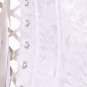 White Victorian Jacquard Tapestry Overbust Bridal Corset Bustier