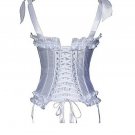 White Tie Strap Burlesque Corset Bustier
