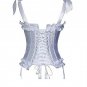 White Tie Strap Burlesque Corset Bustier