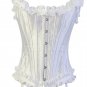 White Tie Strap Burlesque Corset Bustier