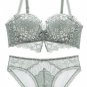 Sexy Floral Lace Push Up Bra and Panty Set