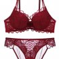 Sexy Floral Lace Underwire Push Up Bra Set