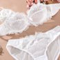 Dark Blue Color Underwire Embroidery Lace Unlined Bra Set