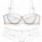 Sheer Lace Unlined Demi Bra Set