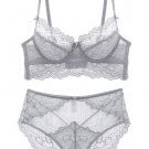 Sexy Unlined Floral Lace Underwire Bra Set