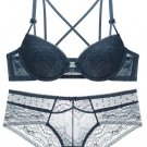 Front Closure Lace Racerback Bra Set