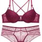 Front Closure Lace Racerback Bra Set