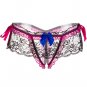 Women's Sexy Lace Midnight Bow-Tie Open Crotch Thong