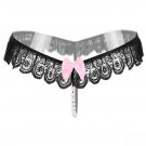 Women Lace Pearl Beading Thong