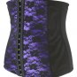Purple Floral Embroidered Lace Underbust Corset