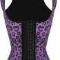 Sexy Leopard Halter Waist Trainer Cincher Latex Rubber Strap Corsets