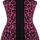 Rose Leopard Printed Latex Workout Waist Cincher Corset
