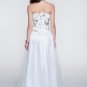 Floral Print White Chiffon Overbust Corset