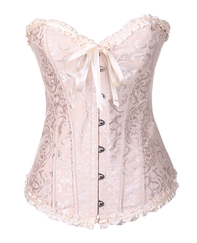 Embroidered Ruffled Trim Bustier