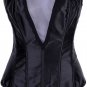 Deep V Black Satin Strapless Corset