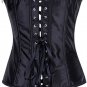 Deep V Black Satin Strapless Corset