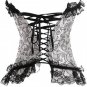 Luxury Titanium Jacquard Lace Trimmed Boning Corset Bustier