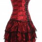 Strapless Satin Lacy Corset Bustier Dress in Black Red Purple Rose