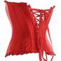 Red Classic Broadway Sequins Long Line Corset Bustier
