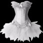 Sweetie Pink Ruffles Trimmed Satin Corset Bustier
