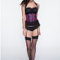 Halter Neck Satin Ruffles Zipper Back Corset