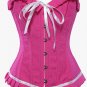 Rose Turquoise White Trim Brocade Corset