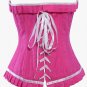 Rose Turquoise White Trim Brocade Corset