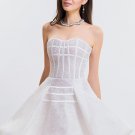 Strapless Floral Lace-up Vintage Corset Dress