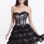Women's Lace Corset Dress Strapless Sexy Bustier Dress