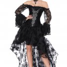 Sweetheart Floral Lace Corset With High Low Skirt