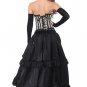 Black Belt, Jacquard Corset And High Low Skirt