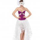 Sexy Sweetheart Overbust Zipper Corset And White High Low Skirt