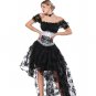 Lace Blouse, Tapestry Corset And Lace Skirt