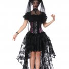 Lace Blouse, Overbust Corset And High Low Skirt