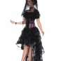 Lace Blouse, Overbust Corset And High Low Skirt