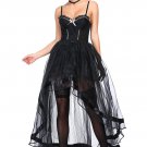 Sexy Ruffles Lace Corset With High Low Skirt