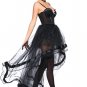Sexy Ruffles Lace Corset With High Low Skirt