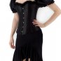 Ruffled Sleeves Overbust Corset Top With High Low Skirt