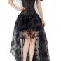 Ruffled Sleeves Overbust Corset Top With High Low Skirt