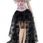 Ruffled Puff Sleeves Vintage Corset With High Low Skirt