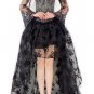 Long Sleeves Lace Up Bustier With High Low Skirt