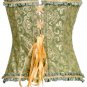 Green Victorian Jacquard Tapestry Corset Bustier